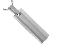 BIAIHQIE High Polished 316L Stainless Steel Blank Rectangle Bar Cremation Urn Necklace For Ashes Engravable Jewelry