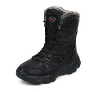 BIAJIAZHUA Outdoor Waterproof Snow Boots for Men,Winter Boots with Warm Fur Lined,Comfortable Anti-Slip for Hiking and Trekking on Snowy Trails(Black,6 UK)