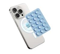 BIAJIYA Magnetic Suction Phone Mount for MagSafe Case, Silicone Octo Cup Buddy Sticky Grip Holder for iPhone, Removable Hands-Free Selfie/Video for TikTok Influencers (SkyBlue)