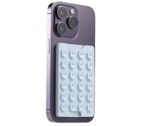BIAJIYA Suction Phone Wallet for Back of Phone Case, Sticky Wallet, Blue | Silicone Suction Phone Card Holder Adhesive Mount, Up to 3 Cards, Octo Cup Buddy Wallet for Cellphones, Videos & Selfies