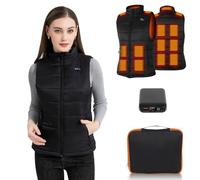 BIAL Heated Gilet Womens, Heated Vest Women with 7.4V Fast Charging 16000mAh Battery Pack, Heated clothes Lightweight Body Warmer Heated Jacket Electric Heated Waistcoat for Ladies Women