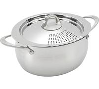 Bialetti 07593 Oval 6 Quart Multi-Pot with Strainer Lid, Stainless Steel