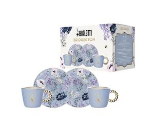 Bialetti Bridgerton Set of 2 Cups and 2 Saucers, Porcelain, 80 ml