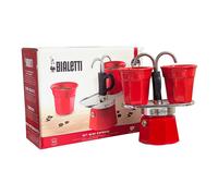 Bialetti Caffettiera Red Set Mini Express, Espresso Maker - 2 Espresso Cups