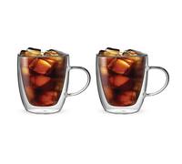 Bialetti Capri Double Walled Set Of 2 350ml Glass Mugs