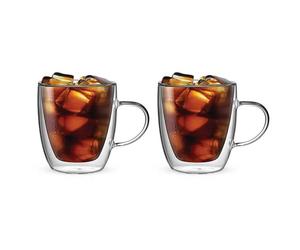 Bialetti Capri Double Walled Set Of 2 350ml Glass Mugs