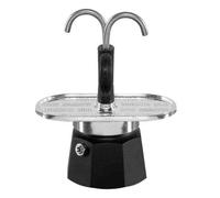 Bialetti Coffee Maker Mini Express 2 Cups in Aluminum and Handle in Nylon