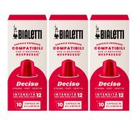 Bialetti Deciso Strong Intense & Bold Coffee Capsules 10pcs (Pack Of 3)