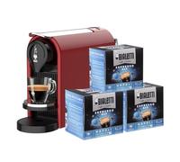 Bialetti Gioia PLUS Espresso Coffee Machine for Aluminium Capsules, with 48 Capsules, Works Exclusively with Capsules, Red