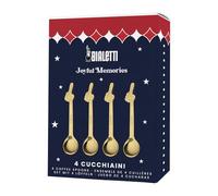 Bialetti Joyful Memories Gift Box of 4 Gold Spoons, Stainless Steel, Iconic Italian Design