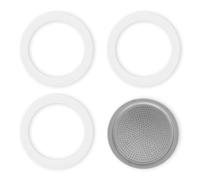 Bialetti Junior Gaskets And Moka Coffee Filter Original 12/18 Cups - Qty 4