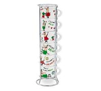 Bialetti 6 Moka Cups Cartoon Character Design Stackable 60ml - Designed In Italy