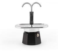 Bialetti Coffee Maker Mini Express 2 Cups in Aluminum and Handle in Nylon