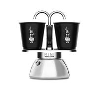 Bialetti Mini Express Induction Coffee Maker, Aluminium, Black, for 2 Cups