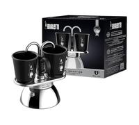 Bialetti Mini Express Induction Coffee Maker, Aluminium, Black, for 2 Cups