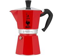 Bialetti - Moka Color: iconic stovetop espresso maker, made real Italian coffee, 3-cup (130 ml) Moka pot, aluminum, Red, 30 x 20 x 15 cm