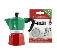 Bialetti Moka Express 3 Cup Italia - Stovetop Coffee Maker & Filter Gasket Set