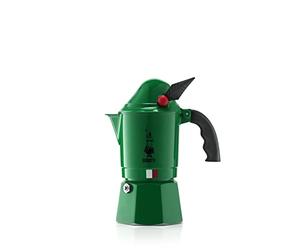 Bialetti Moka Express Alpina Caffettiera in Alluminio, Verde, 3 Tazze