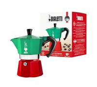 Bialetti Moka Express Italia Collection (Tricolor), 3 cup coffee maker, Aluminum, Green/Red