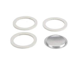 Bialetti Moka Express Replacement Gaskets and Filters for 6 Cup Stovetop Espresso Coffee Makers, Set of 6