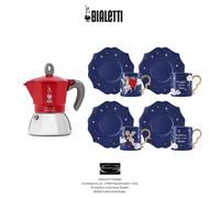 Bialetti Moka Iduction 4 Cup Espresso Set W/ Saucer & 4 Espresso Cups