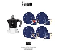 Bialetti Moka Iduction 4 Cup Espresso Set W/ Saucer & 4 Espresso Cups