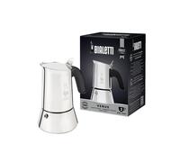 Bialetti New Venus Espresso Coffee Machine, Stainless Steel, 2 Cups (85ml). For all stoves (not induction safe). Silver.