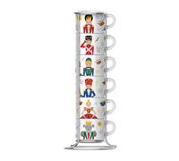 Bialetti Nutcracker, Set of 6 Stacking Cups, Porcelain