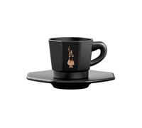 Bialetti Octagonal Cups, Porcelain, Black-Rose Gold, 75 Count