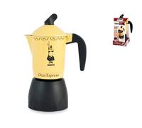 Bialetti Moka Orzo Express Caffettiera con Orziera, Alluminio, Giallo, 4 Tazze, 30 x 20 x 15 cm