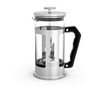 Bialetti Preziosa coffee press, French press filter for coffee or tea, stainless steel body and borosilicate glass container, dishwasher safe, 350 ml, for 3 cups