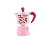 Bialetti Rainbow Amore Mio 3 Cups Moka Coffee Maker, Cherry Red, Aluminum, 130ml