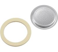 Bialetti Ricambi, Includes 1 Gasket and 1 Plate, Compatible with Moka Express 2 cups and Moka Induction