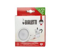 Bialetti Ricambi, Includes 3 Gaskets and 1 Plate, Compatible with Moka Express 9 cups and Dama, BIA640310