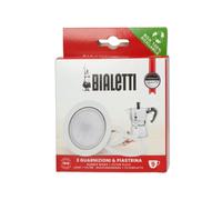 Bialetti Ricambi, Includes 3 Gaskets and 1 Plate, Compatible with Moka Express 9 cups and Dama, BIA640310
