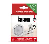 Bialetti Ricambi, Includes 3 Gaskets and 1 Plate, Compatible with Moka Express, Fiammetta, Break, Happy, DAMA, Moka Melody, Alpina, Moka Timer and Ra
