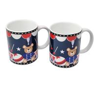 Bialetti Set of 2 Colourful Snacks Breakfast Mug with Joyful Memories Bears Design in Ceramic 36cl Washable