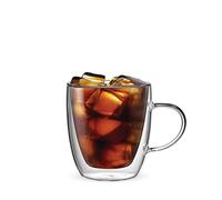 Bialetti Set of 2 Double Wall Capri Glasses, 350 ml, Thermal Insulating, Borosilicate Glass