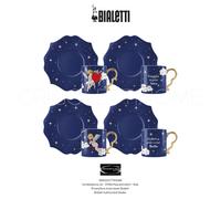 Bialetti Moka Iduction 4 Cup Espresso Set W/ Saucer & 4 Espresso Cups