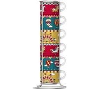 Bialetti | Set of 6 Stackable Cups with Metal Stand, Winter Wonderland Collection