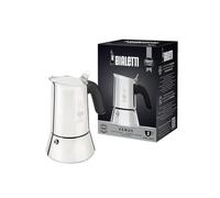 Bialetti - New Venus, stainless steel espresso coffee machine, suitable for all types of stoves, 2 cups (85 ml), aluminium, silver (Not induction safe)