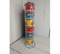 Bialetti | Set of 6 Stackable Cups with Metal Stand, Winter Wonderland Collection
