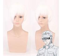 Biamoxer Hataraku Saibou Cosplay Wig Red Blood Cells At Work Macrophage Blood Platelet PLT Long Straight Synthetic Hair DM079