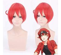 Biamoxer Hataraku Saibou Cosplay Wig Red Blood Cells At Work Macrophage Blood Platelet PLT Long Straight Synthetic Hair DM192
