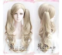 Biamoxer P5 Persona 5 Anne Takamaki Long Curly Linen Cos Hair With 2 Clips On Ponytails Heat Resistant Cosplay Costume Wig One Size