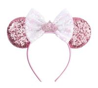 bianbaistar Headbands,Pink Sequin Mouse Ears Headband, Perfect for Couples, Friends, and Other Cute Users, Ideal Accessory for Parties, Amusement Parks