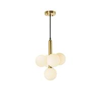 BIANBHUO LED Modern Chandelier Lamp, Gold Ceiling Minimalist Full Copper Magic Bean Chandelier, Light Luxury Creativity Globe Pendant Compatible with Bedroom Dining Room, 5
