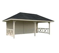Bianca 108 (6x3m | 16.6m2) Double Gazebo With Solid Back Wall