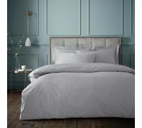 Bianca 180 Thread Count Egyptian Cotton Duvet Cover Set Silver Grey - King - Silver Grey