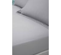Bianca '180 Thread Count Egyptian Cotton' Fitted Sheet in Silver | Size: Double Bianca Silver Double